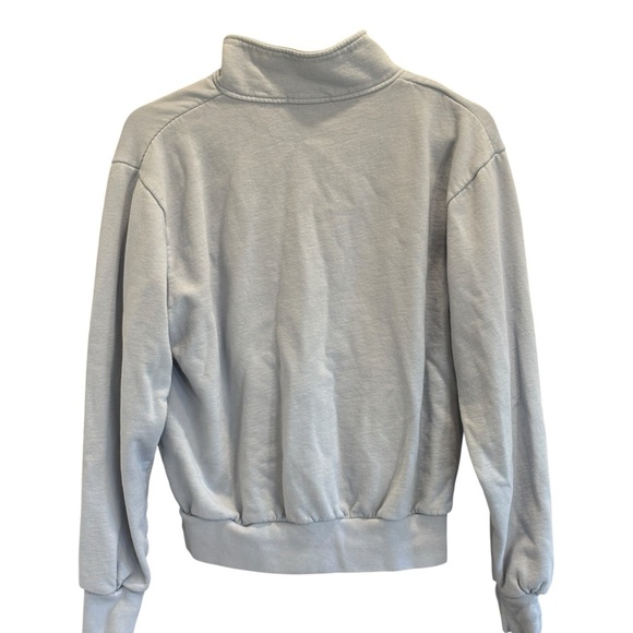 Brandy Melville One Size 1/4 Zip Missy Sweatshirt Light Blue Preppy Mock Neck - Picture 5 of 5